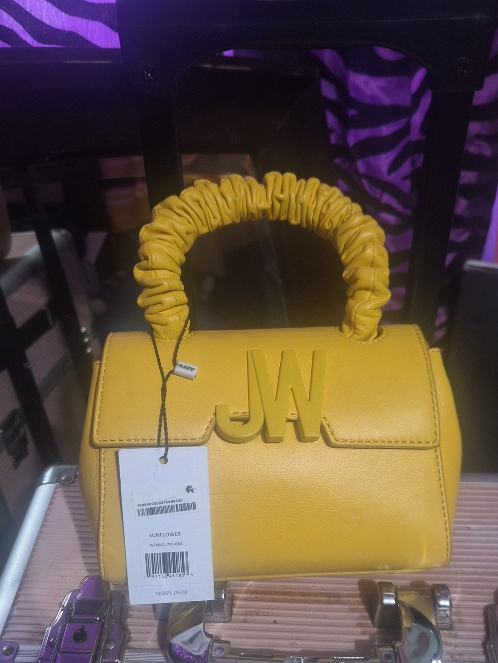 Sunflower Yellow Top-Handle Leather Bag
